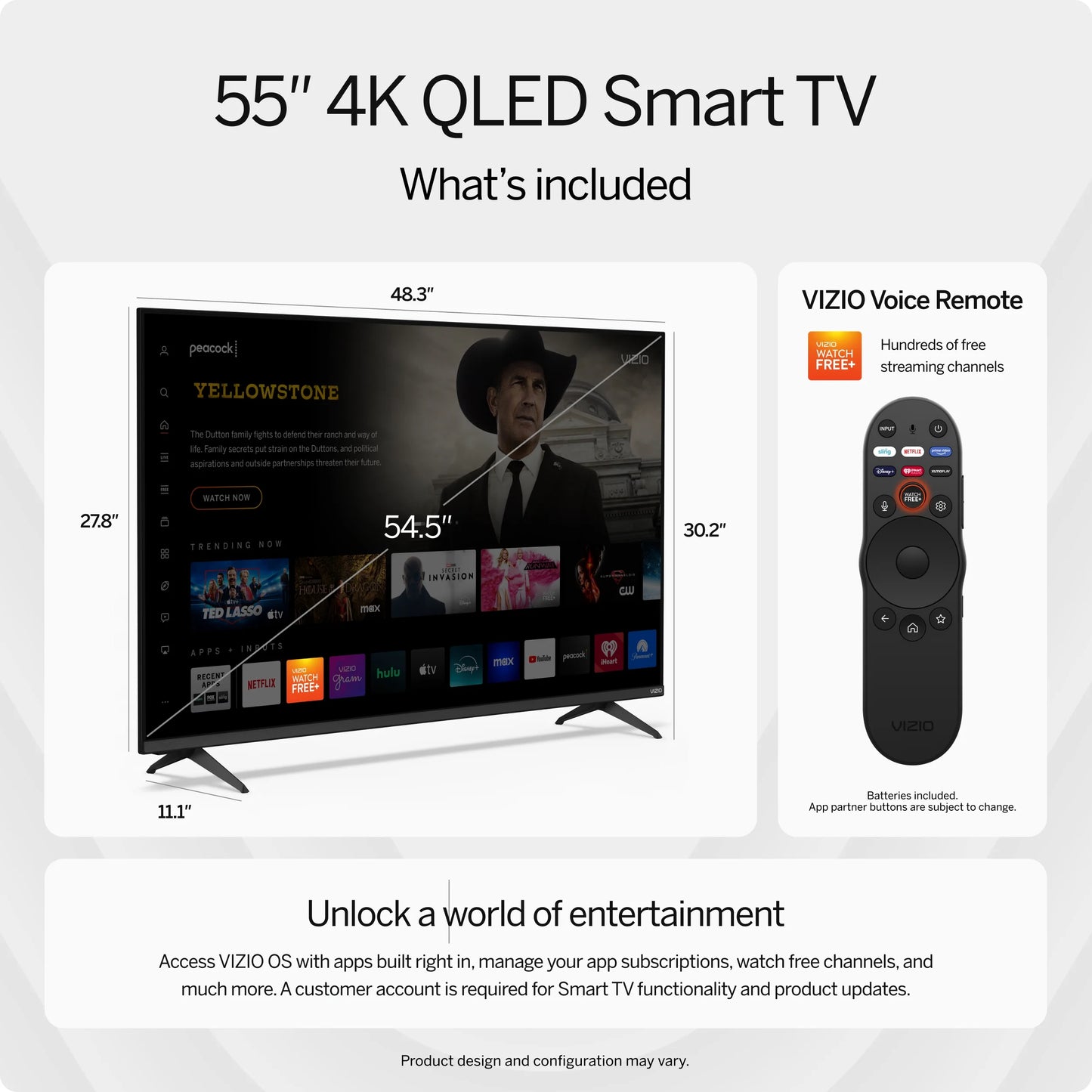 55" Class Quantum 4K QLED HDR Smart TV (VQD55R-10)